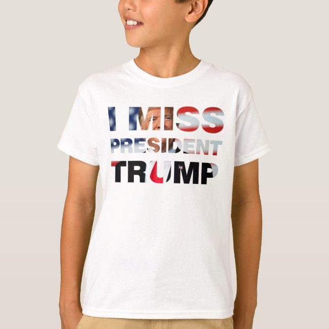 Camiseta Eu Sinto Falta do Presidente Trump T-Shirt (Frente)