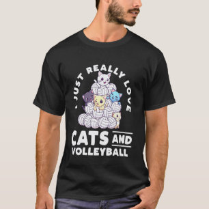 Camiseta Eu Só Amo Gatos E Volei Design Divertido