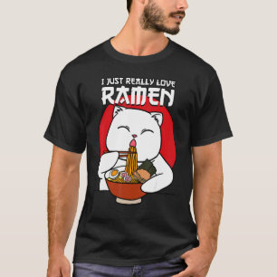 Camiseta Eu Só Amo Muito Ramen Gato Japonês Kitty Macarrão