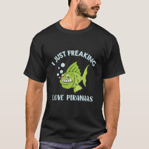 Camiseta Eu Só Amo Piranhas - Citação Engraçada