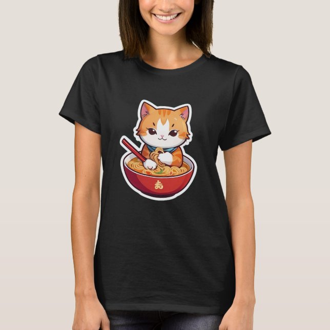 Camiseta Eu Só Amo Ramen Cat (Frente)