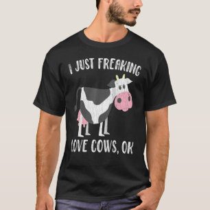 Camiseta Eu Só Amo Vacas Vacas Lindas Gráfico de Animal