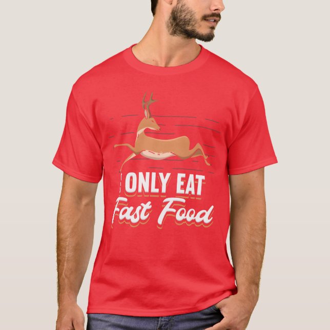 Camiseta Eu Só Como Comida Rápida retrô (Frente)