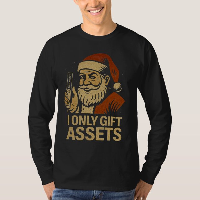 Camiseta Eu Só Dou Presentes de Ativos™ Crypto Papai Noel W (Frente)