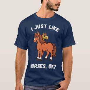 Camiseta Eu Só Gosto De Cavalos Cutes Crianças Meninas Cava