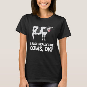 Camiseta Eu Só Gosto de Vacas Ok Fazendeiro de Animais Amo