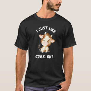 Camiseta Eu Só Gosto de Vacas Vacas Fofas Fazenda