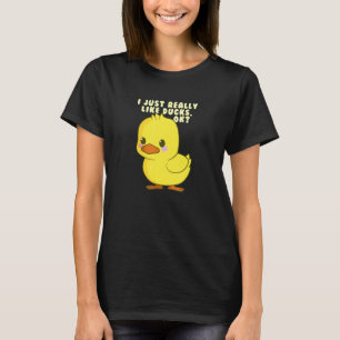 Camiseta Eu Só Gosto Muito De Patos Crianças Pato Cortado