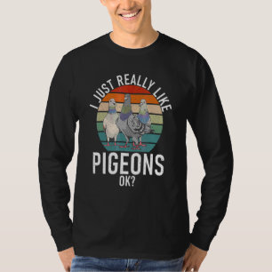 Camiseta Eu Só Gosto Muito de Pombos Animais Ave