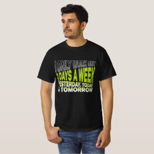 Camiseta Eu Só Me Exercito 3 Dias Citação Divertida Academi