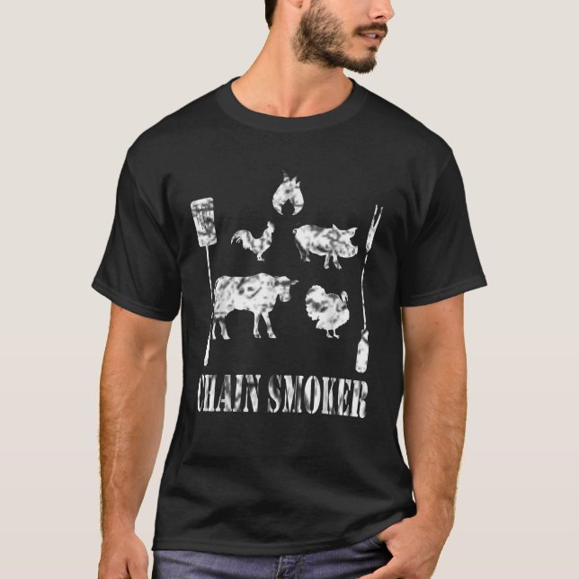 Camiseta Eu Só Não Posso Deixar De Fumar CHURRASCO De Fuman (Frente)
