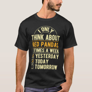 Camiseta Eu Só Penso Em Pandas Vermelhas, Panda Bear Humor