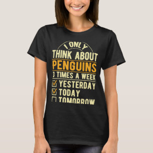 Camiseta Eu Só Penso Em Pinguins, Humor De Aves Marinhas, A