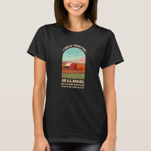 Camiseta Eu Só Queria 10 Lhamas Humor Animais de Fazenda F