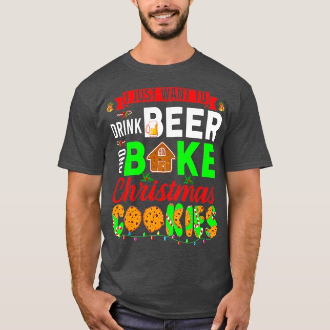 Camiseta Eu Só Quero Beber Cerveja E Assar De Natal (Frente)