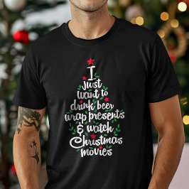 Camiseta Eu Só Quero Beber Cerveja e Assistir Filmes de Nat