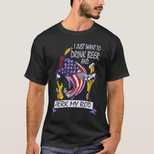 Camiseta Eu Só Quero Beber Cerveja E Derramar Minha Pesca D