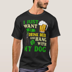Camiseta Eu Só Quero Beber Cerveja E Pendurar Meu Flat Coat