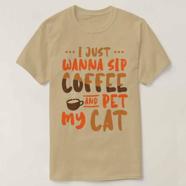 Camiseta Eu Só Quero Café E Pet Meu Gato (Frente do Design)