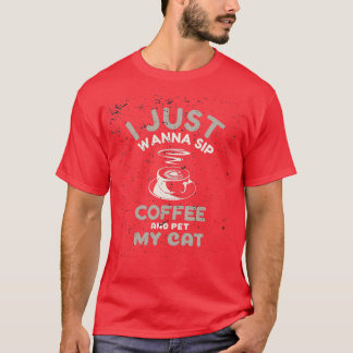 Camiseta Eu Só Quero Café E Pet Meu Gato