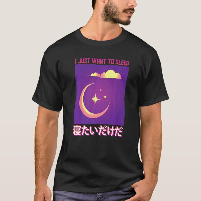 Camiseta Eu Só Quero Dormir Vaporwave Routing (Frente)