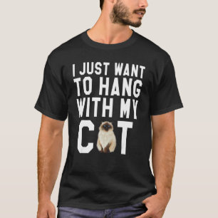 Camiseta Eu Só Quero Ficar Com Meu Gato Himalaio