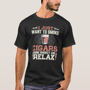 Camiseta Eu Só Quero Fumar Charutos Engraçados Homens Fum