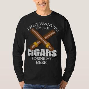 Camiseta Eu só quero fumar cigarros e beber meu Bar de cerv