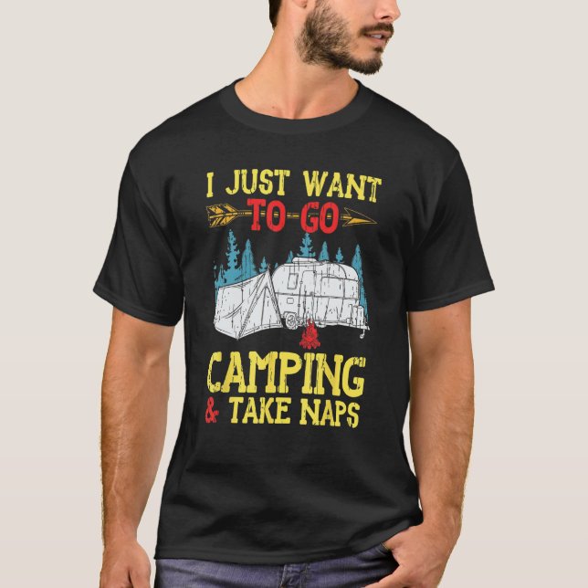 Camiseta Eu Só Quero Ir Acampar E Fazer Soneca Acampar (Frente)