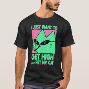 Camiseta Eu Só Quero Me Chapar e Acariciar Meu Gato  Maconh