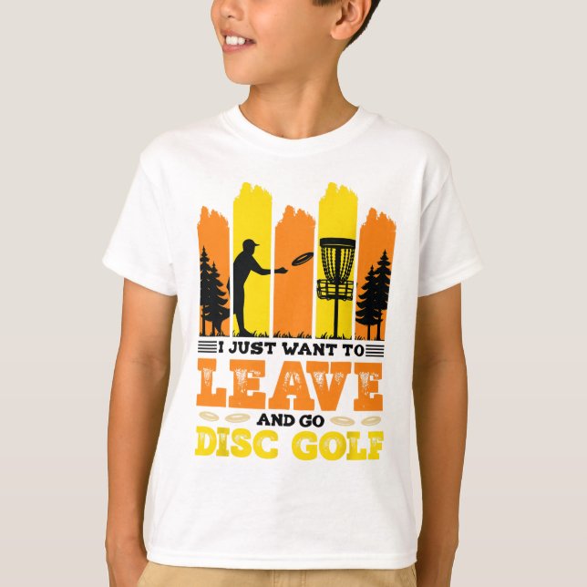 Camiseta Eu Só Quero Sair E Ir Jogar Golfe de Disco (Frente)