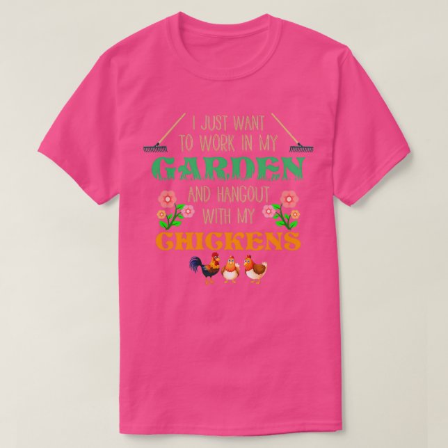 Camiseta Eu só quero trabalhar no meu jardim, um jardineiro (Frente do Design)