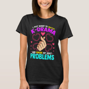 Camiseta Eu Só Quero Ver K-Drama E Ignorar Meu Adulto P