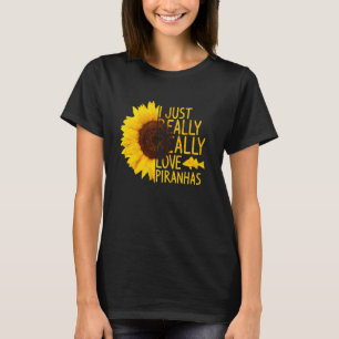 Camiseta Eu Só Realmente Amo Piranhas  Mulheres Homens Peix