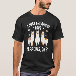 Camiseta Eu Só Realmente Gosto de Alpacas Meninas Mulheres
