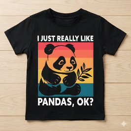 Camiseta Eu Só Realmente Gosto de Pandas OK – Panda Retro F