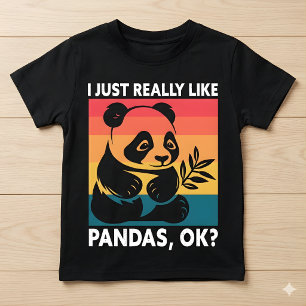 Camiseta Eu Só Realmente Gosto de Pandas OK – Panda Retro F