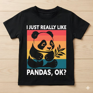 Camiseta Eu Só Realmente Gosto de Pandas OK – Panda Retro F