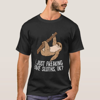 Camiseta Eu Só Realmente Gosto de Preguiças Ok Amo Preguiça