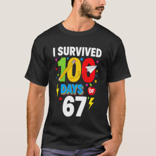 Camiseta Eu Sobrevivi 100 Dias de 67 Meme Cem Dias de Escol