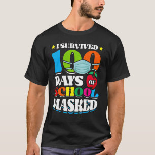 Camiseta Eu Sobrevivi 100 Dias De Alunos Máscarados Em Casa