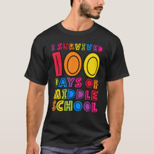 Camiseta Eu Sobrevivi 100 Dias de Crianças de Professores d
