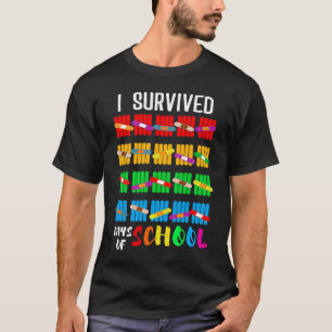 Camiseta Eu Sobrevivi 100 Dias de Escola Alunos Professores