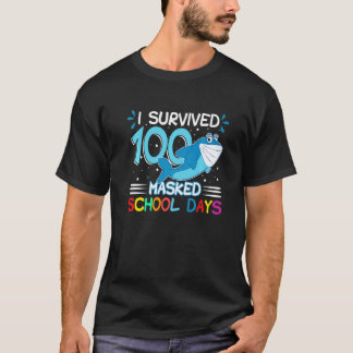 Camiseta Eu Sobrevivi 100 Dias de Escola Mascarados 2021 Pr
