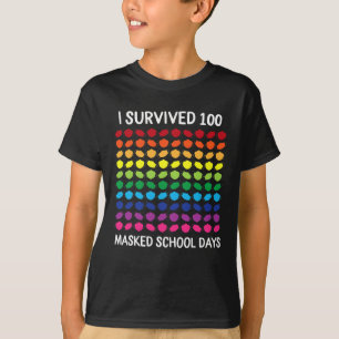 Camiseta Eu Sobrevivi 100 Dias Escolares Mascarados 100º Di