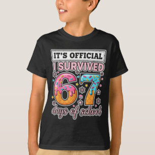 Camiseta Eu Sobrevivi 67 Dias De Escola Engraçado 67 Profes