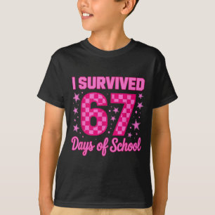 Camiseta Eu Sobrevivi 67 Dias De Escola Engraçado 67 Profes