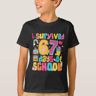 Camiseta Eu Sobrevivi 67 Dias De Escola Piada Meme Professo