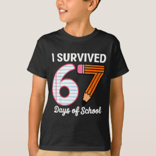 Camiseta Eu Sobrevivi 67 Dias De Escola Seis Sete Meme Prof
