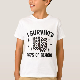 Camiseta Eu Sobrevivi 67 Dias De Escola Seis Sete Meme Prof